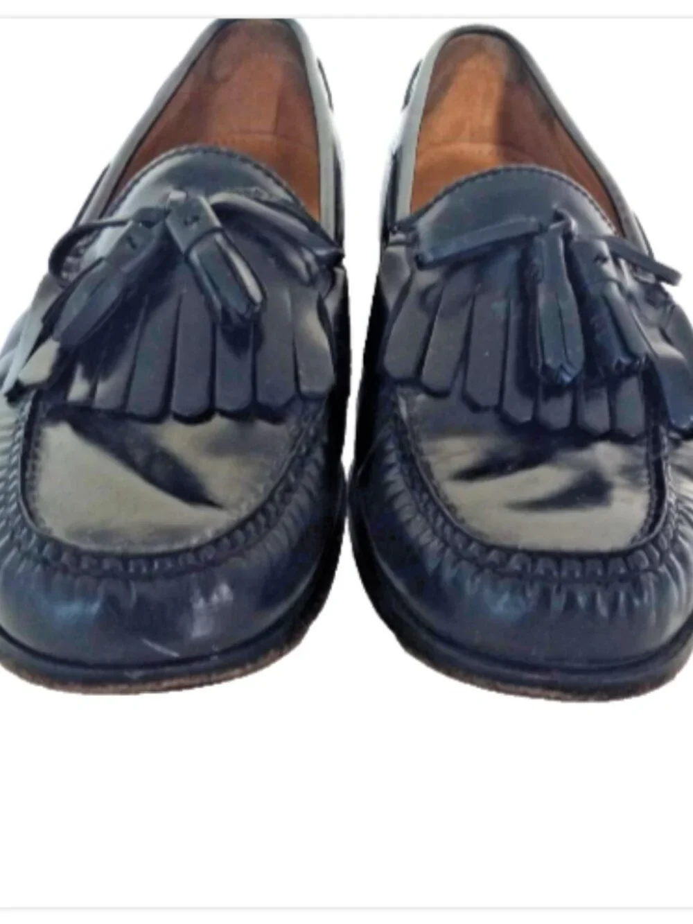 Cole Haan Men’s Black Leather Tassel Loafers Slip On Shoes Size 10D EUC